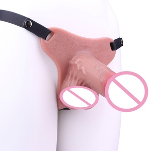Pantalon en cuir avec pénis creux portable en silicone, pantalon à pénis simulé, faux pénis portable pour lesbiennes - Product Image 2