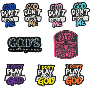 Nuovo Patch Termoadesivo Ricamato con Paillettes 'God Don't Play About Me' di Grandi e Medie Dimensioni per Decorazione di Cappelli, Magliette e Felpe con Cappuccio - Product Image 2