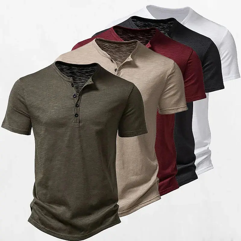Wholesale Mens Casual Cotton Polo Shirts Slim Fit Performance Short Sleeve Athletic Shirts Solid Golf Polo Shirt
