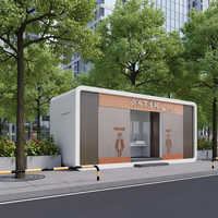 Cabine de Douche et Toilettes Portables à Structure en Acier Écologique au Design Moderne avec Énergie Solaire pour Écoles, Centres Commerciaux, Sites Touristiques et Parcs