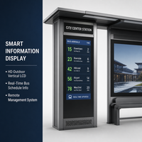 Nouvelle conception d'abri d'arrêt de bus en acier galvanisé Zemso pour l'extérieur avec boîte à lumière