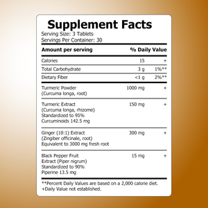 Tabletas de Cúrcuma y Jengibre OEM ODM 1450mg con Pimienta Negra, Apoyo para la Salud Digestiva, Salud del Tracto Gastrointestinal, Salud de las Articulaciones - Product Image 2