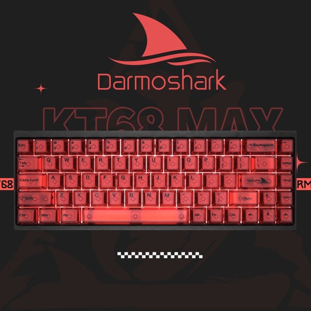 Darmoshark KT68MAX Wired Hall Effect Magnetic Switch Gaming Keyboard 8KHz 0.01mm Rapid Trigger CNC Aluminum 68 Keys for Esports