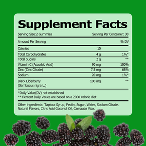 Gomitas Premium de Saúco con Citrato de Zinc y Vitamina C (Sambucus nigra) para el Apoyo Inmunológico y Antioxidante Familiar - Product Image 4