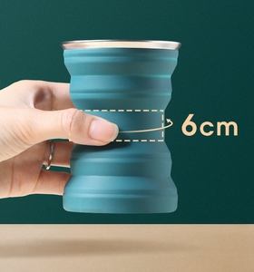 Gobelet pliable en silicone portable, 320 ml 350 ml, tasse à café pliable résistante à la chaleur pour le voyage et la randonnée - Product Image 6