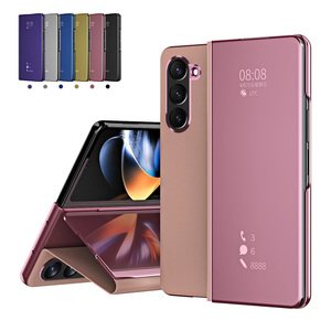 Para <span class=keywords><strong>Samsung</strong></span> <span class=keywords><strong>Galaxy</strong></span> <span class=keywords><strong>Z</strong></span> Fold 7 6 5 <span class=keywords><strong>4</strong></span> 3 2 5G Fold3 Fold 5 FOLD 1 Funda de cuero PU Cubierta completa Espejo Clear <span class=keywords><strong>Flip</strong></span> Magnetic Phone Case - Product Image 1