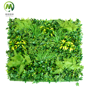 Mur végétal artificiel décoratif tropical en plastique pour extérieur, toile <span class=keywords><strong>de</strong></span> fond en herbe verte, fausse plante murale - Product Image 6