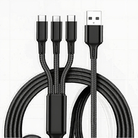 Câble de charge rapide universel 1M 2M 3M 2.4A en cuivre pur tressé en nylon 3 en 1 compatible avec iPhone 15