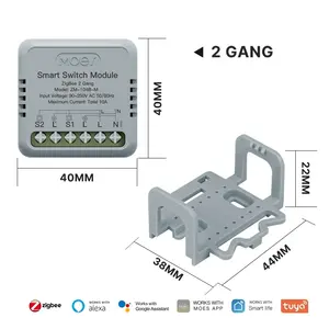 MOES Mini Tuya WiFi/Zigbee Smart Switch Modul Plastik DIY 1/2 Gang Remote Control untuk Penggunaan Hotel, Bekerja dengan Alexa & Google Home - Product Image 6