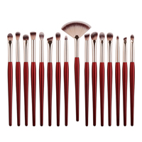 Ensemble professionnel de 16 pinceaux plats et éventail en poils naturels pour femmes, incluant des pinceaux pour fond de teint, fard à paupières, anticernes et eye-liner