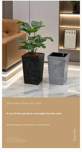 Grand pot de fleurs sur pied, design minimaliste, couleur unie, forme ondulée, auto-absorbant, pour intérieur et extérieur - Product Image 2