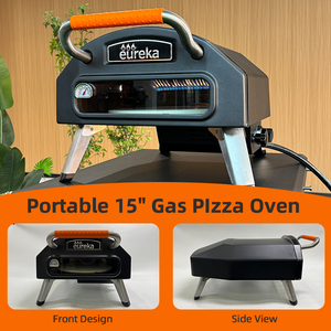 Horno de Pizza Portátil Moderno de 15 Pulgadas para Exteriores, de Acero Inoxidable, a Gas Propano, Giratorio, Profesional, Estilo Italiano - Product Image 3