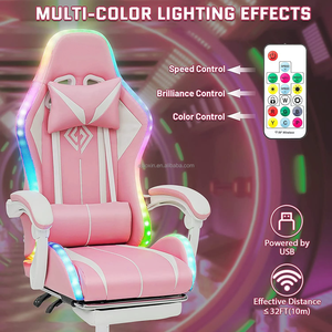 Muestra gratis Buen <span class=keywords><strong>Precio</strong></span> Silla <span class=keywords><strong>de</strong></span> juegos Luz LED RGB Ordenador Ergonómico Silla <span class=keywords><strong>de</strong></span> <span class=keywords><strong>videojuegos</strong></span> Altura ajustable Silla <span class=keywords><strong>de</strong></span> trabajo giratoria Lumbar - Product Image 6