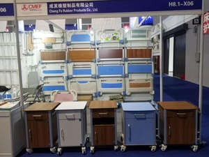 أثاث عيادة ومستشفى، خزانة جانبية سريرية طبي متنقلة من مادة abs مع طاولة قابلة للطي - Product Image 4