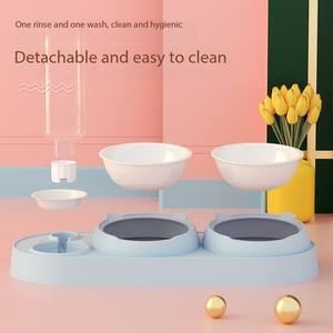 Durable Automatic Pet <span class=keywords><strong>Bowls</strong></span> 3 em 1 Moda <span class=keywords><strong>Dog</strong></span> Double Bowl Portátil Raised Pet Bowl Set para Pet Food e Alimentador de Água - Product Image 2