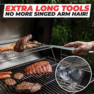 Juego de Utensilios para Asar de Acero Inoxidable Resistente al Calor, Estilo Coreano, de Alta Resistencia, con Mango Largo, 4 Piezas, para Uso en Exteriores, Venta Caliente en Alibaba - Product Image 5