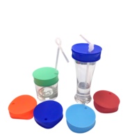 Couvre-gobelet en silicone sans BPA, personnalisable avec logo, avec trou pour paille, le plus vendu, pour la maison et le bar