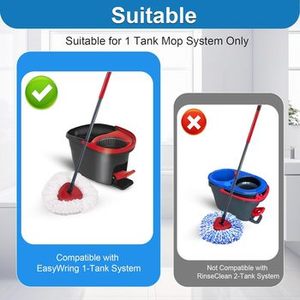 Tête de balai serpillère rotative en <span class=keywords><strong>microfibre</strong></span> <span class=keywords><strong>Vileda</strong></span> 360 Easy Wring, recharge pour balai serpillère rotatif 360 Power, manche de balai à 4 sections fileté USA/Euro - Product Image 2