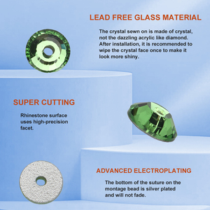 Piedras de Cristal Giamax, Color Topacio Púrpura Terciopelo, Cristal AB, para Coser, con Base Plana y Orificio Central, para Prendas, Bolsos y Accesorios - Product Image 3