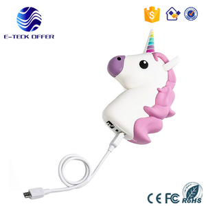 PVC cara sonriente unicornio de dibujos animados lindo de la energía móvil 2600mAh <span class=keywords><strong>Mini</strong></span> portátil Emoji Banco de la energía - Product Image 2