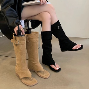 Xinzirain New Arrivals Flip Flops <strong>Boots</strong> Denim <strong>Boots</strong> Double Toe Inside Increase Cool High <strong>Trousers</strong> Women <strong>Boots</strong> - Product Image 3