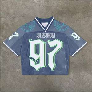 Custom Digital Printed Pullover Herren T-Shirt Lässiges Kurzarm trikot mit V-Ausschnitt für Fußball bekleidung Cross-Border - Product Image 1