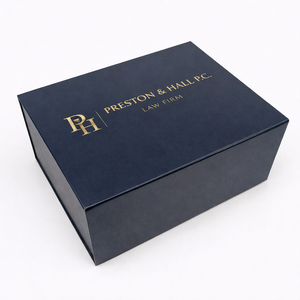 Boîte rigide pliable sur mesure en matériaux recyclés avec finition brillante et gaufrage pour accessoires électroniques et emballages cadeaux - Product Image 1