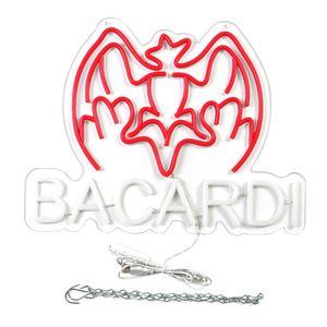 Letrero Luminoso de Ron <span class=keywords><strong>Bacardi</strong></span>, Decoración de Pared LED con Alimentación USB para Bar, Hogar, Tienda y Cuarto de Hombre - Product Image 6