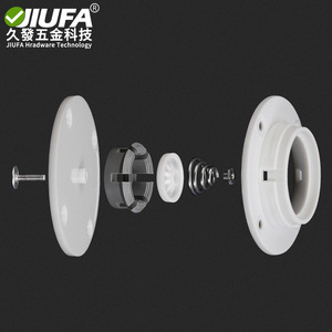 Colgador de pared Jiufa, redondo, de plástico blanco, con rotación de 360 grados, fijación al techo para armario o dormitorio. - Product Image 3