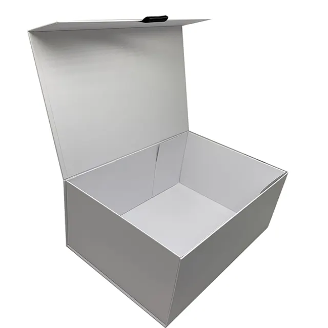 Emballage d'OEM de carton de boîte d'aimant plié par cheveux blancs élégants en gros de haute qualité rigide