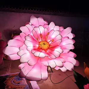 Linternas de flores LED para festivales al aire libre chinos para Navidad Ramadán Año Nuevo chino Diwali-Pantalla artística