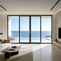 Ventanas Corredizas de Aluminio de Diseño Moderno Deezon con Doble Vidrio Templado y Mosquitera para Uso en Villas y Casas