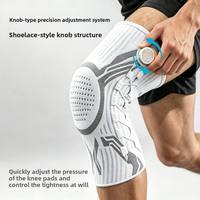 Genouillère de protection à compression tricotée avec bouton de réglage, fermeture magnétique souple et absorption des chocs pour le sport