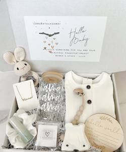 Kaiyue Holiday Mama Baby Deluxe Boîte cadeau en tissu tricoté solide 200TC New Mom Postpartum Pregnancy Baby Blanket Gift Box - Product Image 4