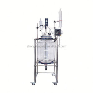 Reactor de doble capa de vidrio de 1L-100L para destilación al vacío, con camisa, para síntesis química de laboratorio y agitación - Product Image 2