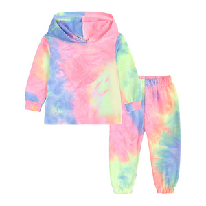 Conjunto de Ropa Infantil Tie Dye para Niños, Sudadera con Capucha y Pantalones, Conjunto de Ropa Moderna para Niñas, Traje Deportivo para Niños Personalizado - Product Image 5