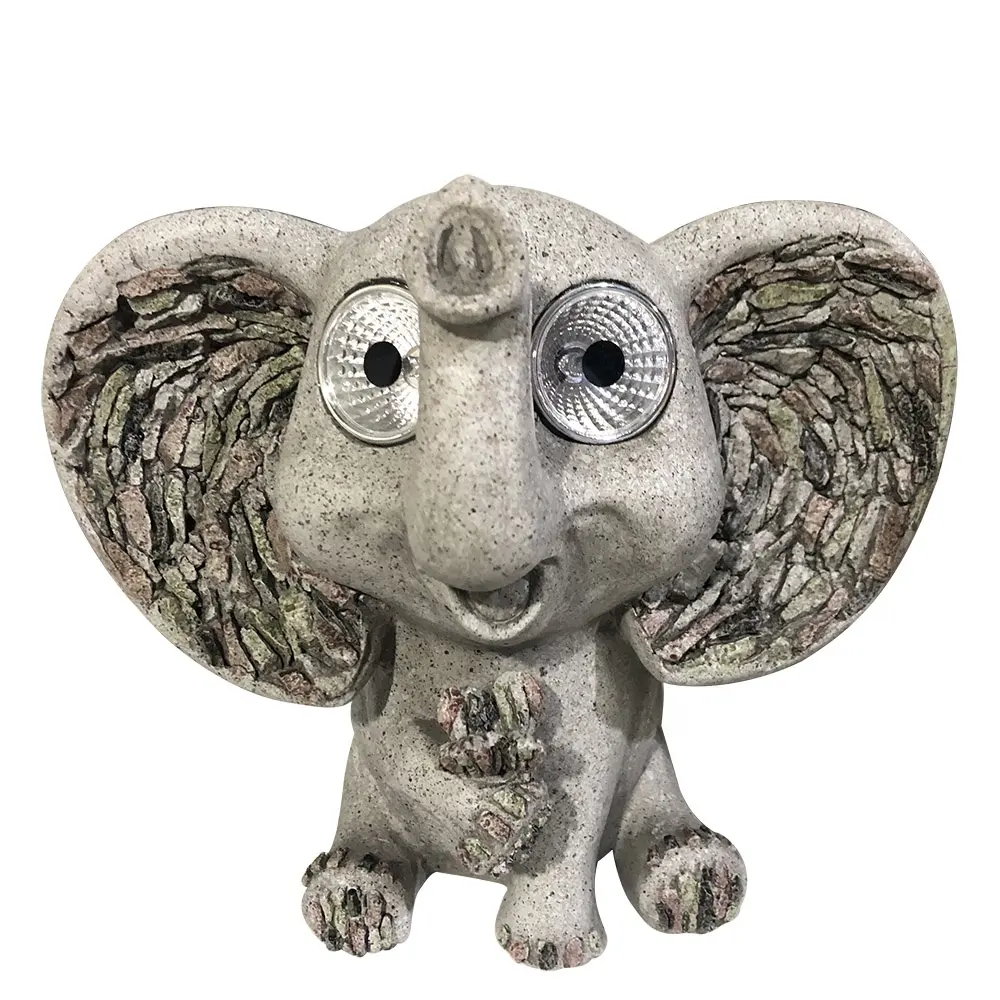 Trang Chủ Và Vườn Trang Trí Custom Made Resin Elephant Figurine Với Ánh Sáng Mặt Trời