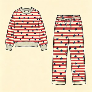 Conjunto Deportivo de Otoño Invierno para Niñas, Bonito Diseño de Estrellas, Varios Estampados, Manga Larga, Algodón, Ropa Casual para Niños Pequeños, Conjuntos Combinados - Product Image 2