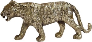 Escultura de tigre de latón de 9 pulgadas hecha a mano Art Deco estatuilla de Vida Silvestre para decoración del hogar y coleccionables - Product Image 4