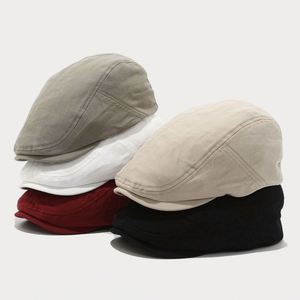 Japanese Artistic Short Brim Beret Women's Spring Summer Retro Ivy Hat Men's <b>Painter</b> Blank Ivy Hat - Product Image 1
