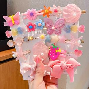 Paquete de tarjetas FanYue C11, 9 unids/set, pinza de pelo para niños, pinza de fruta bonita para niñas, conjunto de Clip de mariposa amarilla rosa, novedad de 2024 - Product Image 2