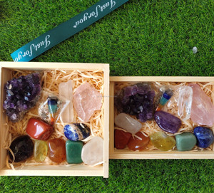 Colorful Natural Healing Crystal Gemstone <strong>Chakra</strong> Geometry Set Relaxing Meditation Tourmaline <strong>Stones</strong> for SPA - Product Image 4