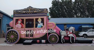 Château gonflable combiné de carrosse de princesse de PVC commercial Moonwalk <span class=keywords><strong>maison</strong></span> pleine d'entrain château sautant certifié CE garantie de 3 ans - Product Image 4
