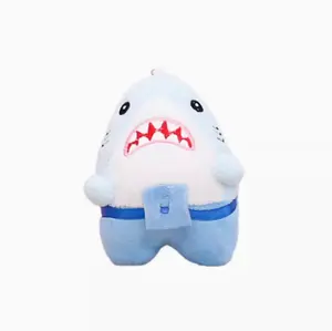 CE/ASTM 2024 New Wholesale Customized Soft Dressed Shark Plush Toys Stuffed Animal Plushies Cute Shark Keychain For Birthday