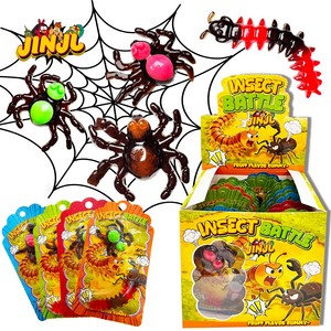 Venta al por mayor 2026 Nuevas gomitas creativas y bizarras de Halloween, gomitas espeluznantes con forma de araña y centipeda en 3D, 50% de contenido de jugo - Product Image 1