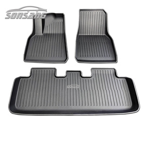 Tapis de sol de voiture 3D SONSANG TPE pour Tesla Model 3/Y 2023, tapis de sol de voiture personnalisés pour l'avant et le <span class=keywords><strong>coffre</strong></span> arrière - Product Image 1