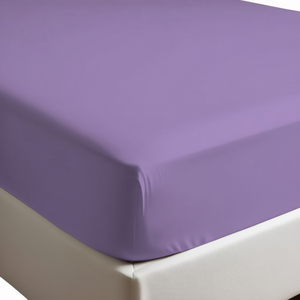 Sábana Ajustable 100% Algodón Color Lila Italiana para Cama Individual 90x200cm - Product Image 3