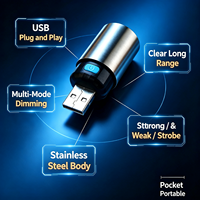Mini lampe LED pour voiture, lampe de lecture pour intérieur/extérieur, camping, lampe frontale portable ronde à brancher sur USB
