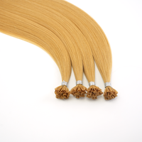 Extensions de cheveux humains blondes lisses à pointe en U, double épaisseur, couleur personnalisée, à cuticules alignées, très demandées en 2026