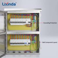 Boîtier de distribution PV vide en acier inoxydable LIXINDA IP65, étanche pour extérieur, avec serrure à came, modèle personnalisé pour panneaux solaires